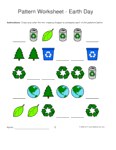 earth day shapes 1-1-2 pattern