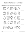 earth day shapes 1-2-3 pattern