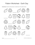earth day shapes 1-2-3 pattern