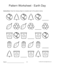 earth day shapes 1-2 pattern