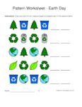 earth day shapes 1-2 pattern