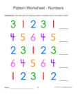 numbers 1-2-3 pattern