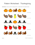 thanksgiving shapes 1-1-2 pattern