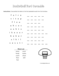 basketball word scramble