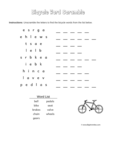 bicycle word scramble