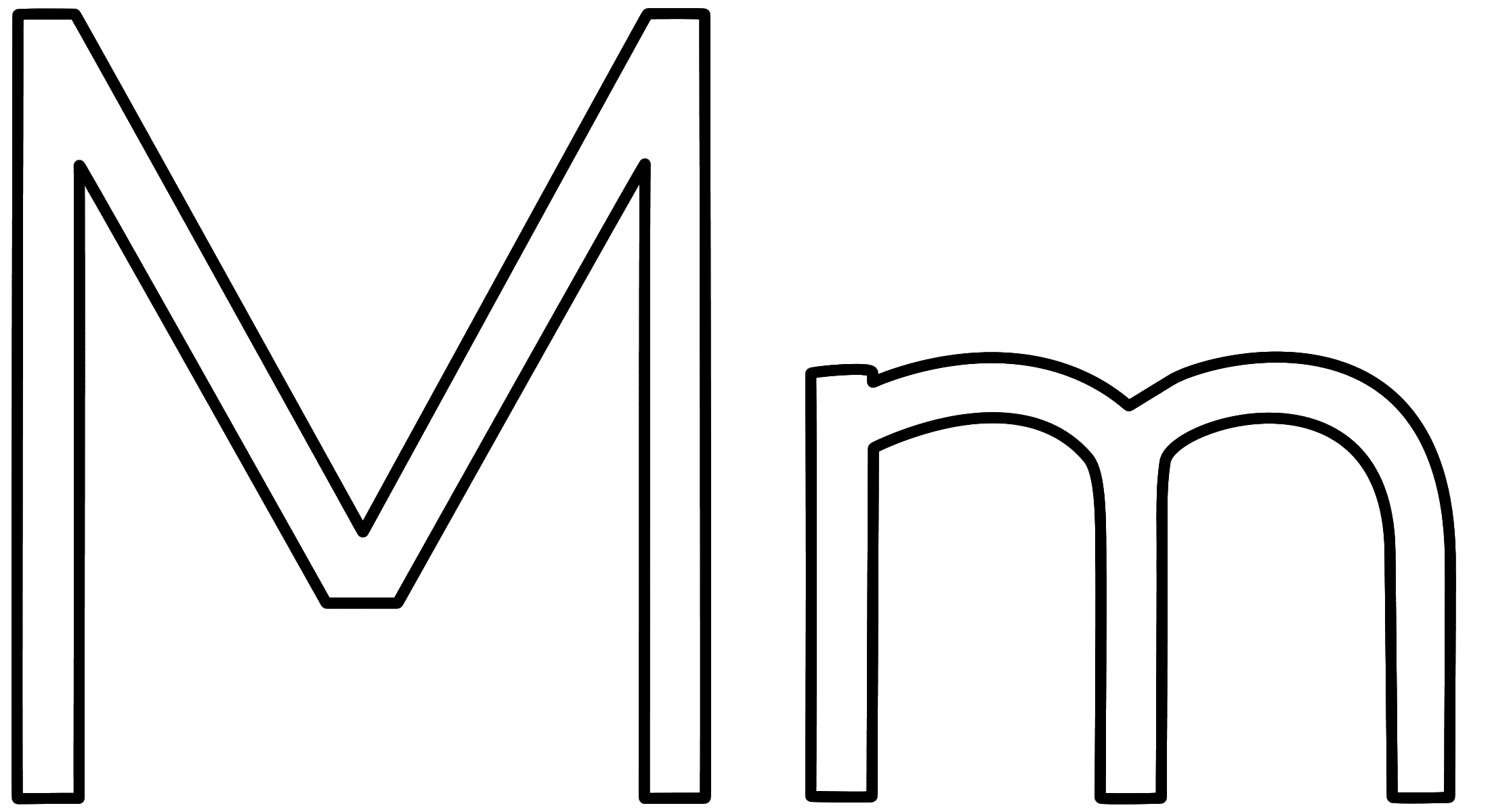 Letter M - Coloring Page (Alphabet)
