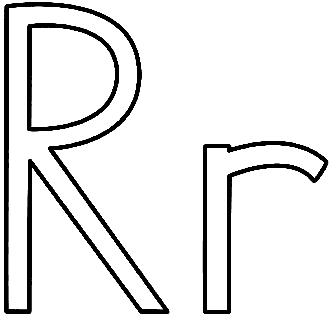 Letter R - Coloring Page (Alphabet)