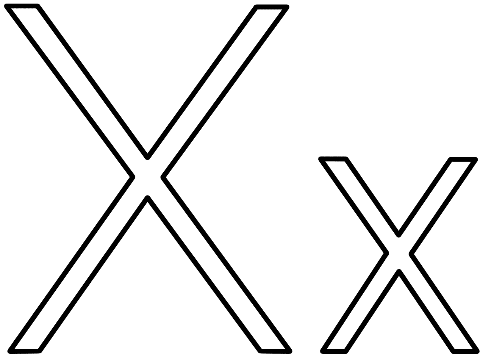 Letter X  Coloring Page (Alphabet)