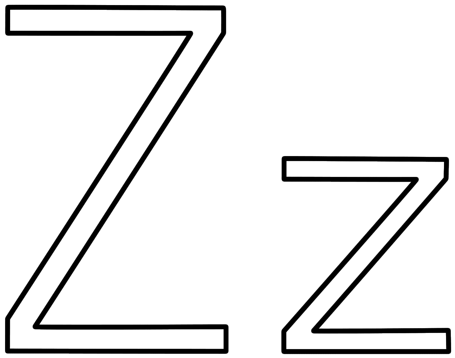 Letter Z - Coloring Page (Alphabet)