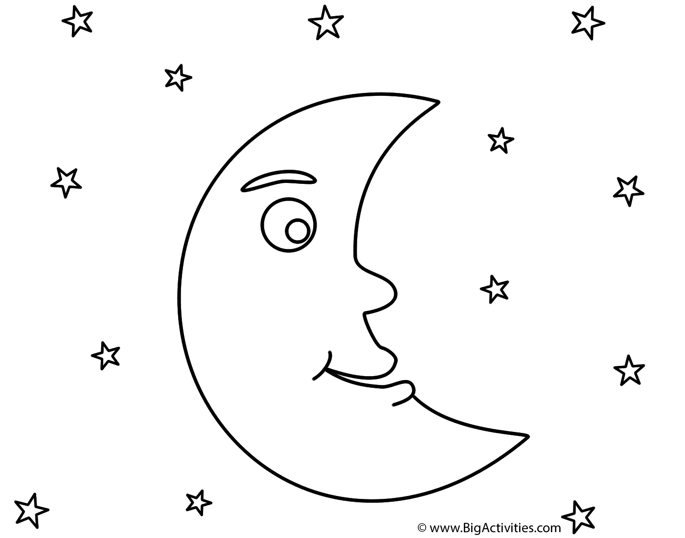 m for moon coloring pages - photo #5