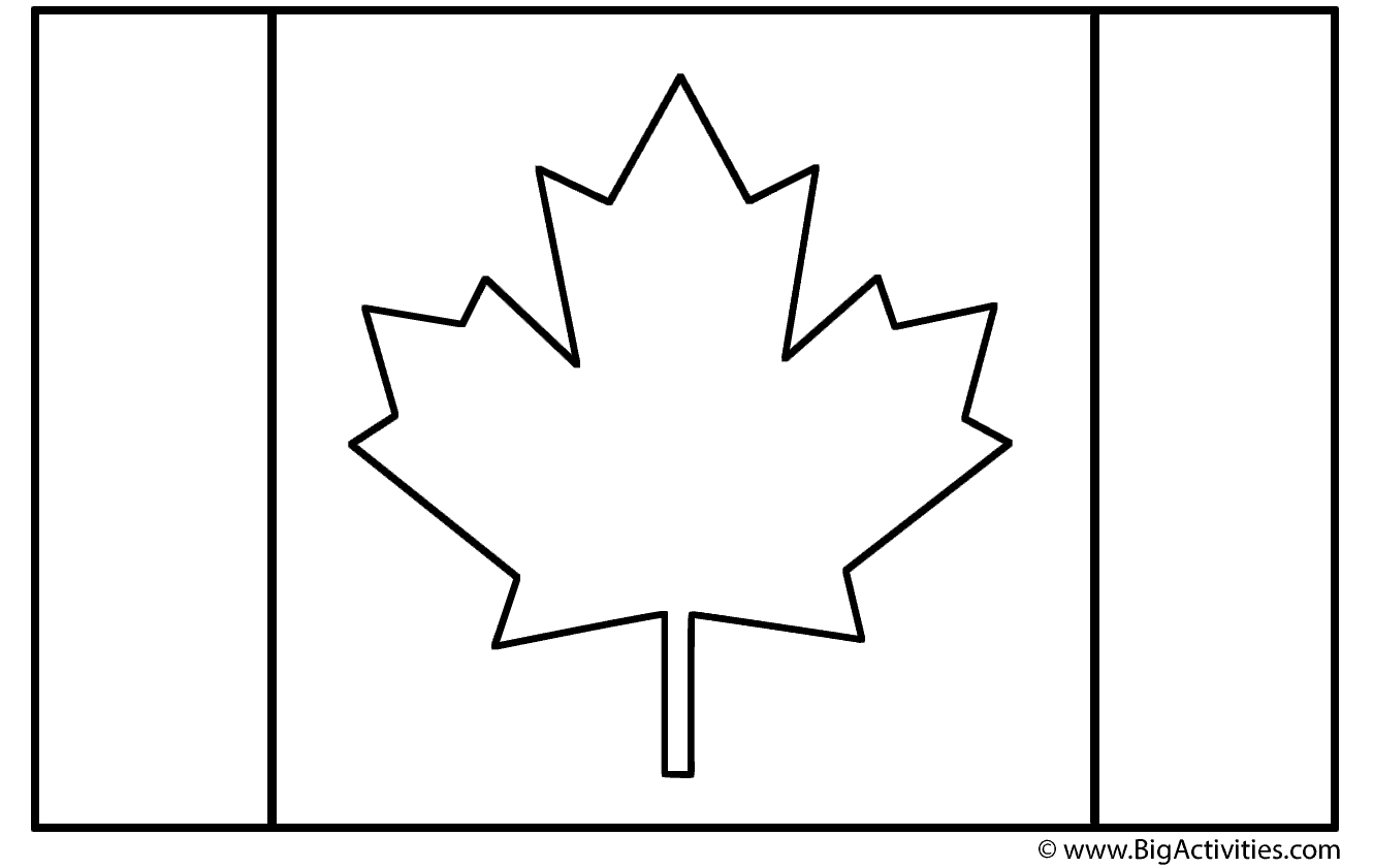 Canadian Flag Coloring Page (Canada Day)