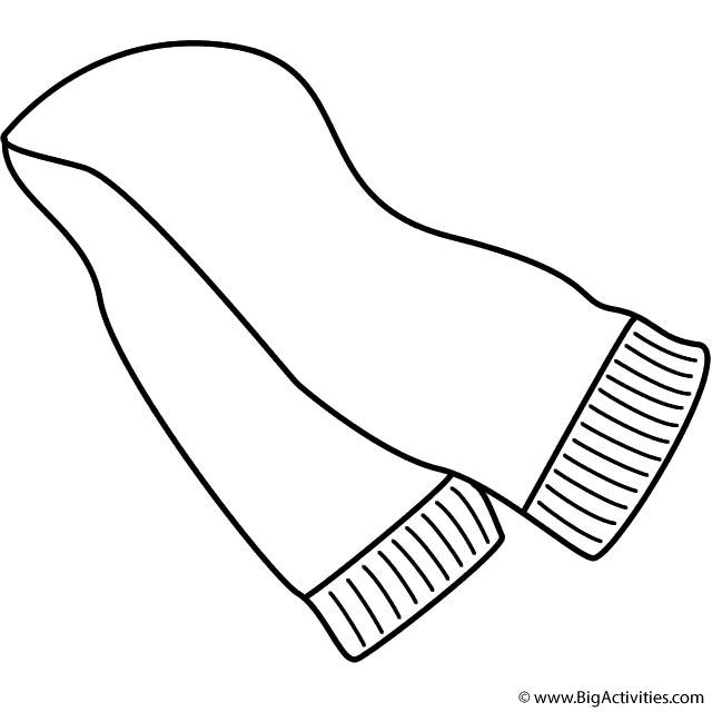 Scarf Coloring Page (Clothing)