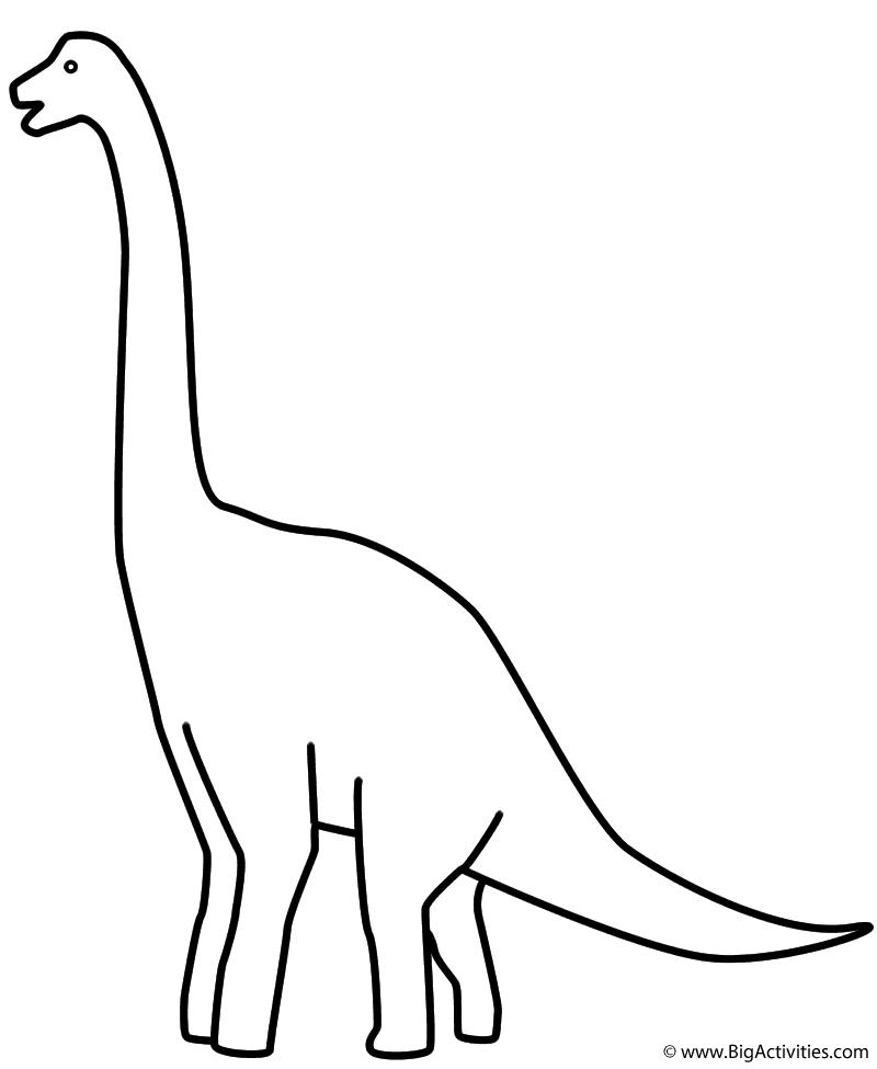 Brachiosaurus with title - Coloring Page (Dinosaurs)