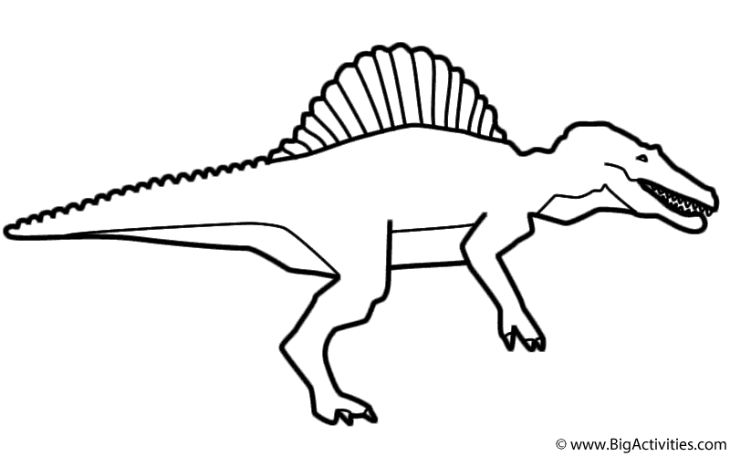 Spinosaurus with title - Coloring Page (Dinosaurs)