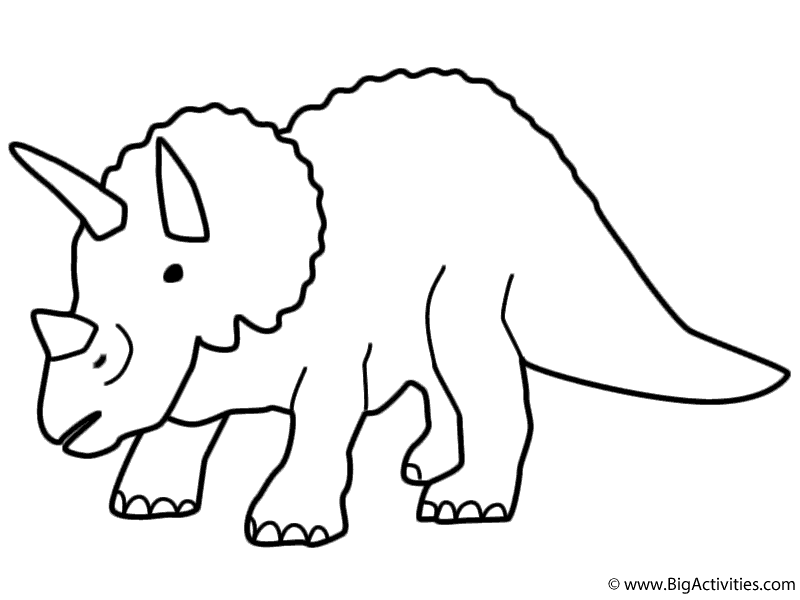 Triceratops - Coloring Page (Dinosaurs)