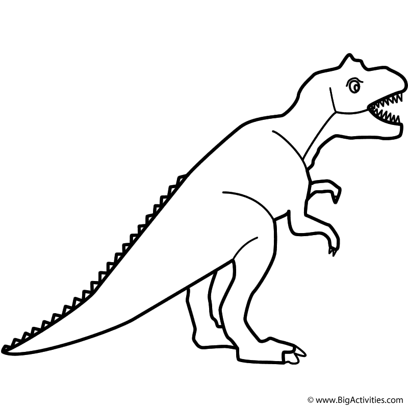 Tyrannosaurus Rex (T-Rex) with title - Coloring Page ...