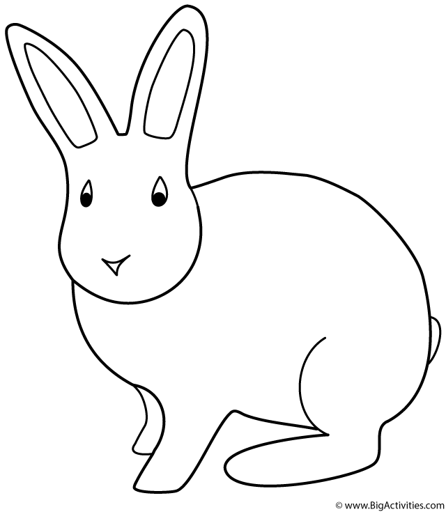Easter Bunny - Coloring Page (Easter)