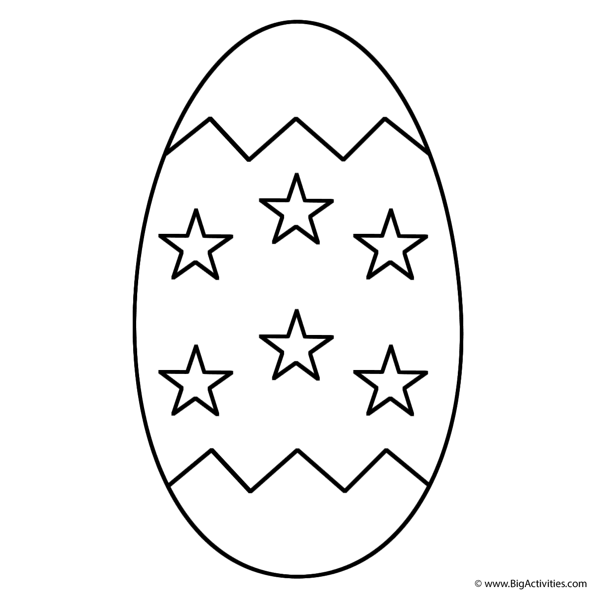 Download Easter Egg with stars - Coloring Page (Easter)