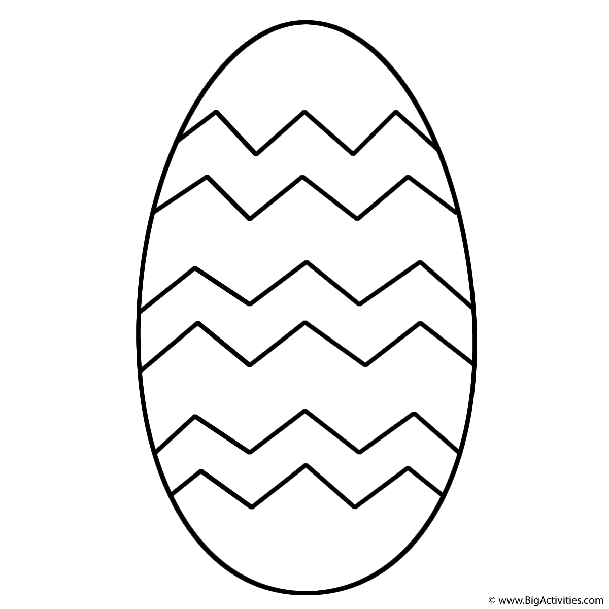 Easter Egg with patterns - Coloring Page (Easter)