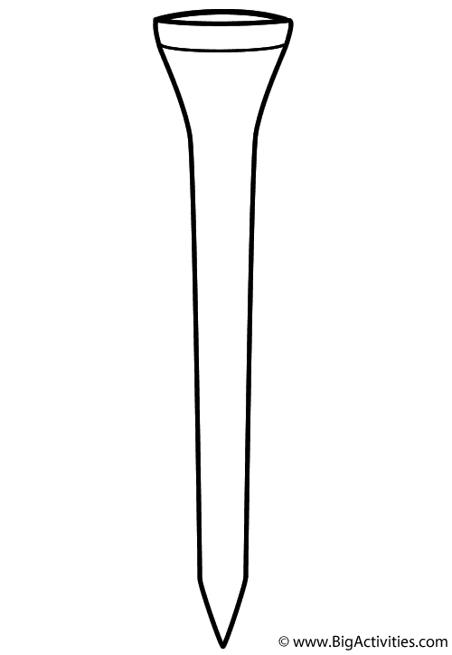 Golf Tee - Coloring Page (Father's Day)