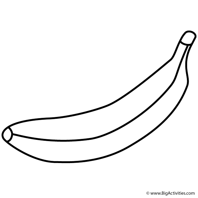 Banana  Coloring Page Fruits and Vegetables