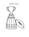 grey cup trophy with football