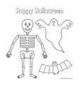skeleton with bat and ghost