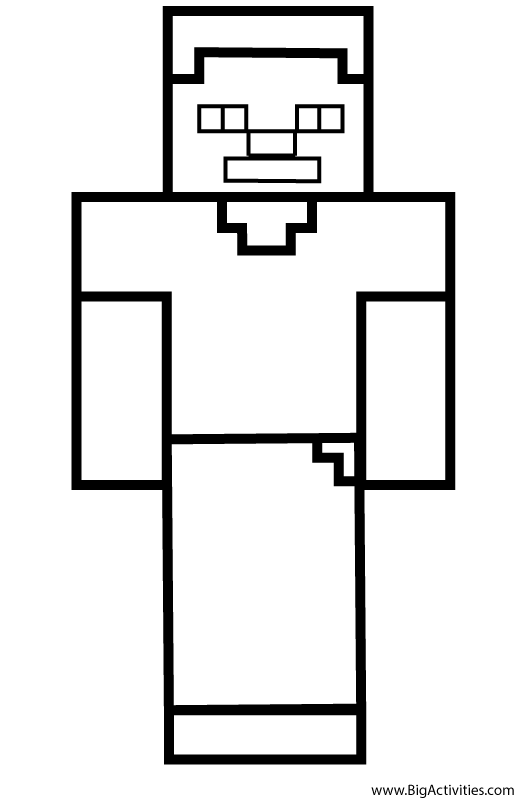 Steve Coloring Page (Minecraft)