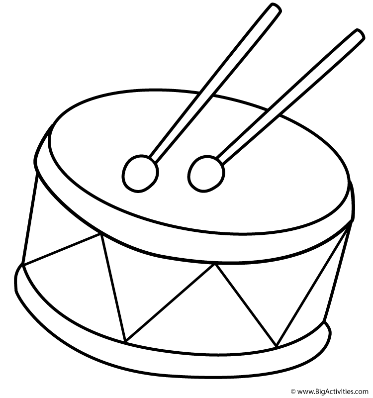 Drum - Coloring Page (Musical Instruments)