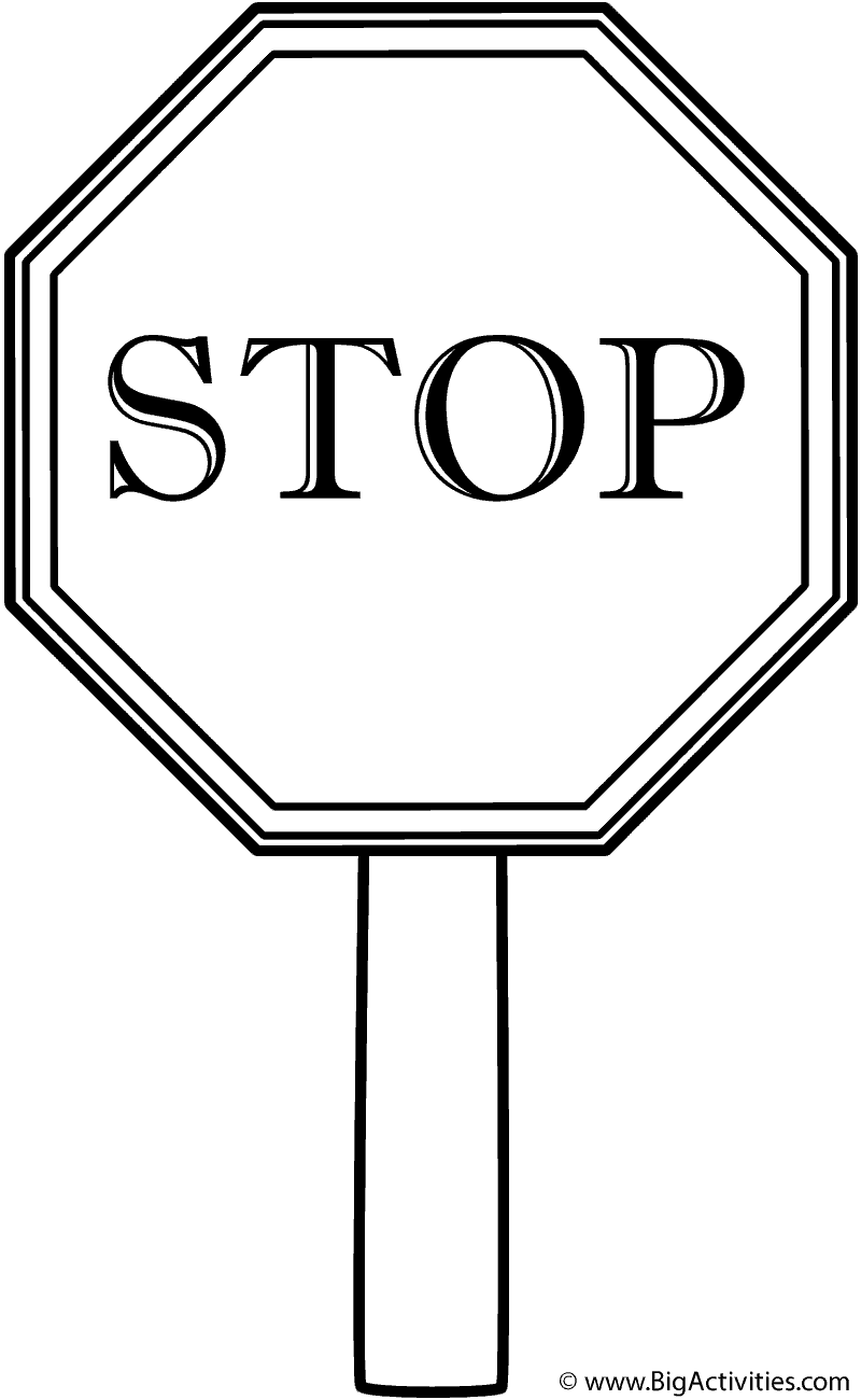 Stop Sign Coloring Page 6