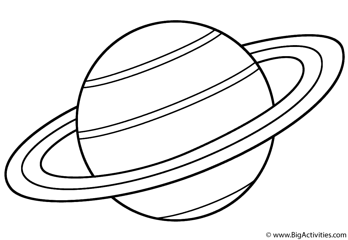 Saturn Coloring Page (Space)