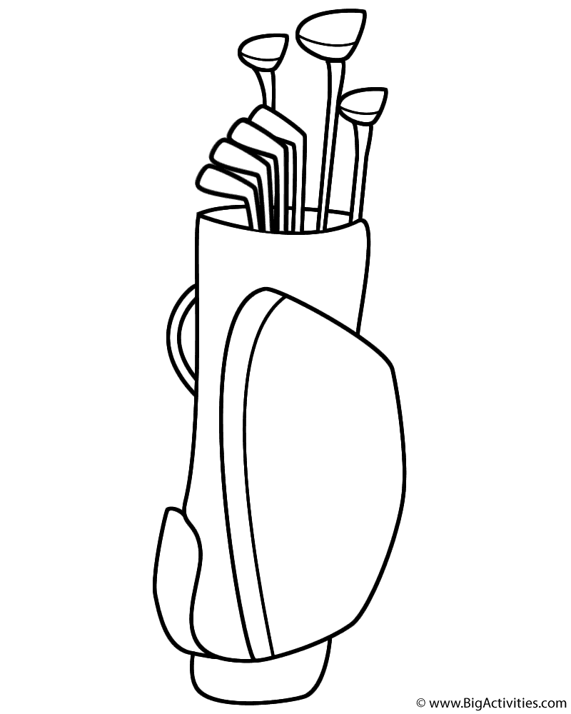 Golf Clubs - Coloring Page (Sports)