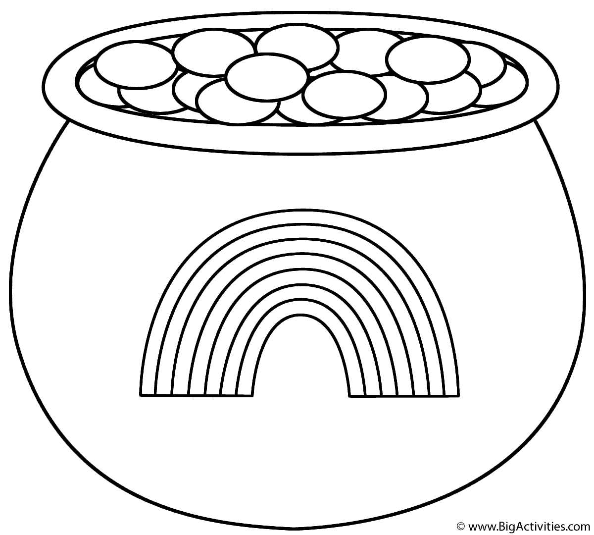 rainbow coloring pages with pot of gold - photo #22