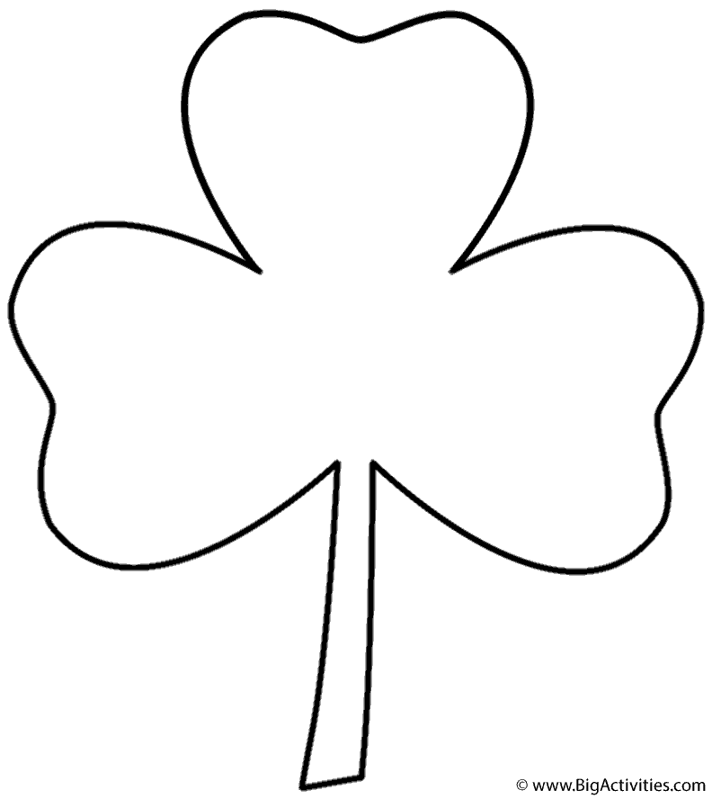 Three Leaf Clover  Coloring  Page  St Patrick s Day  