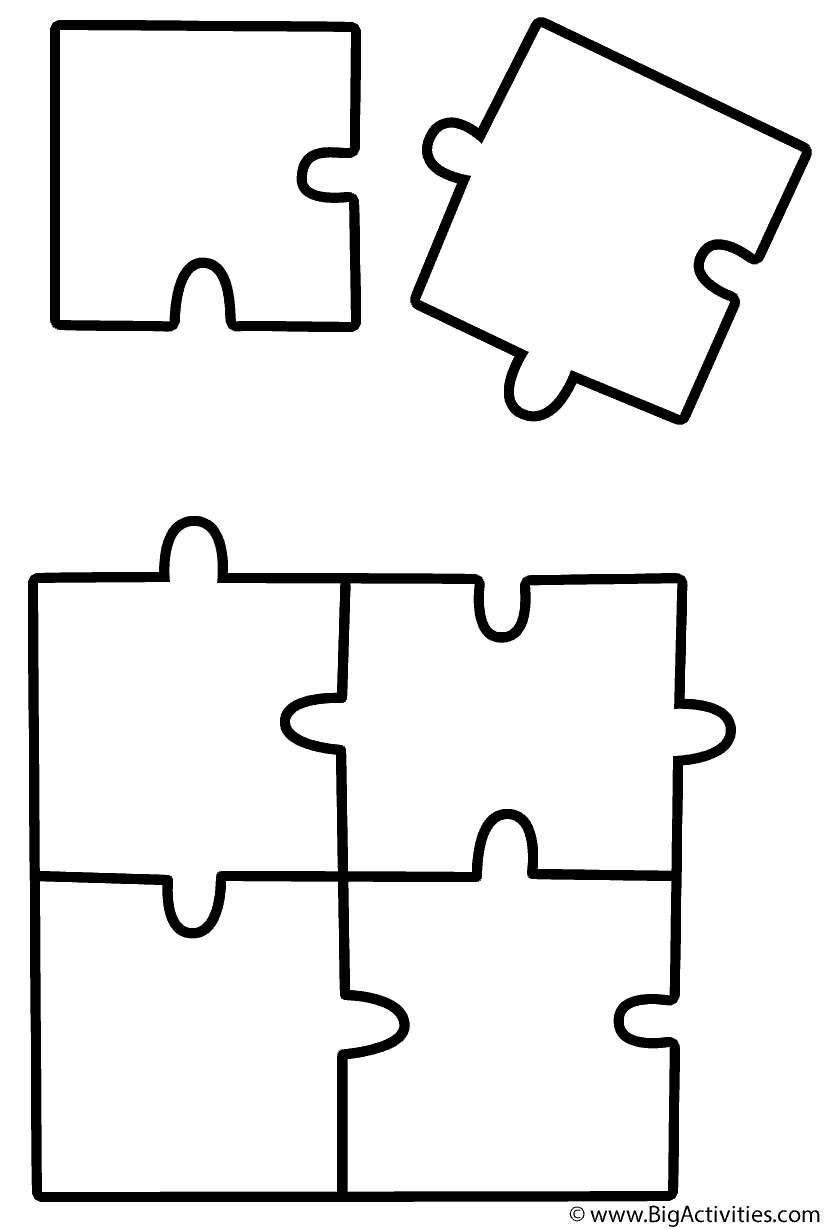 Jigsaw Puzzle - Coloring Page (Toys)