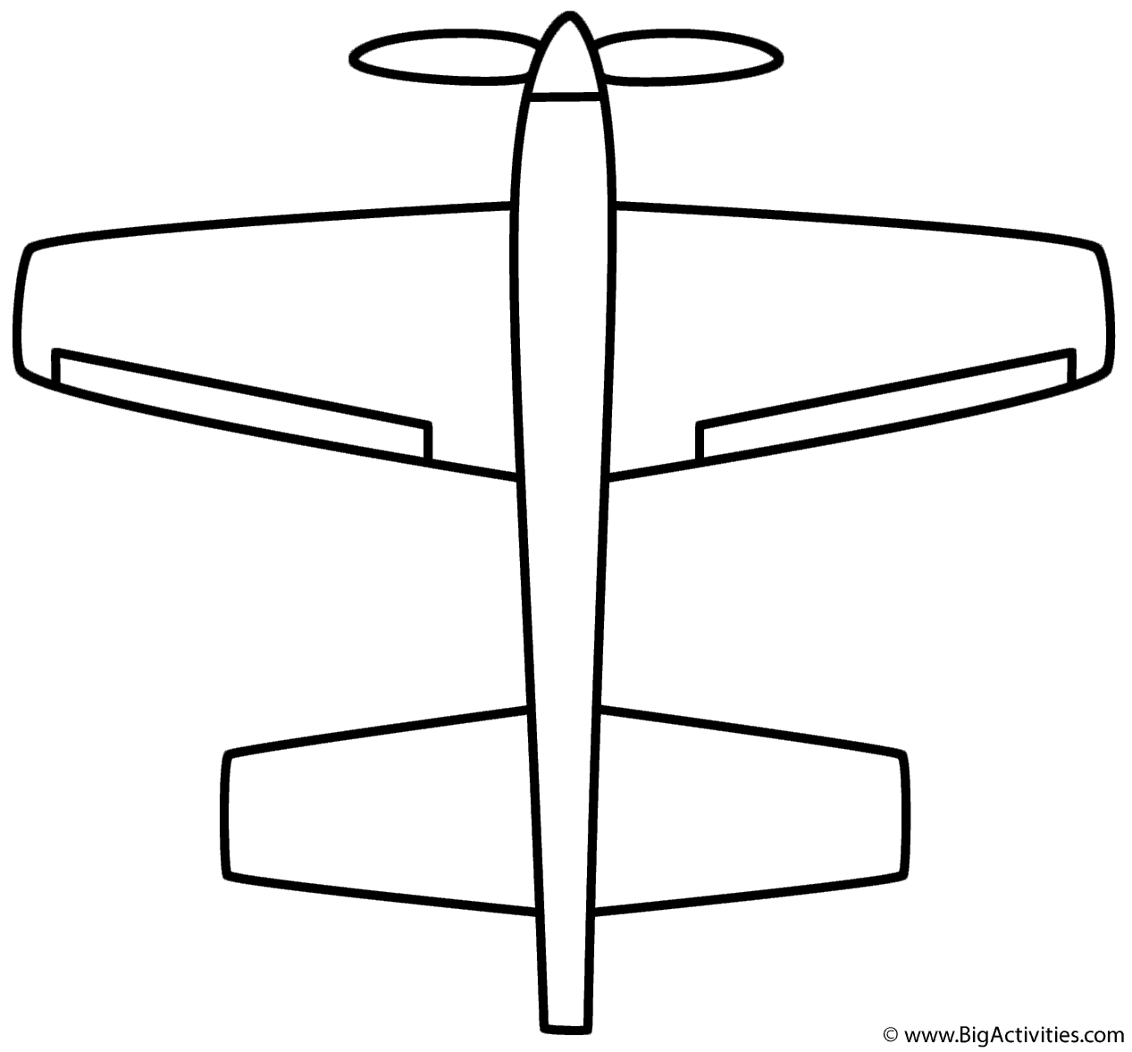 Simple Airplane - Coloring Page (Transportation)