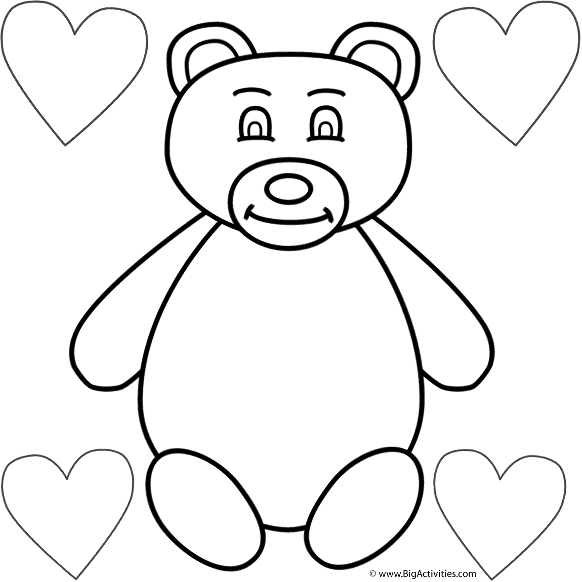 valentine teddy bear coloring pages - photo #3