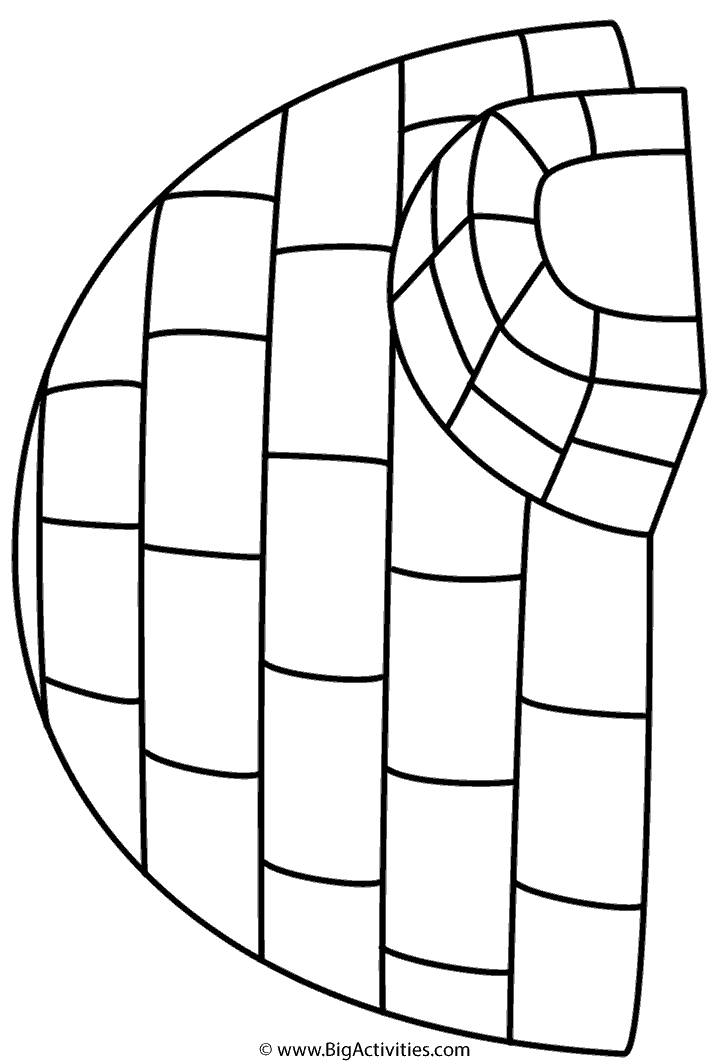 Igloo - Coloring Page (Winter)