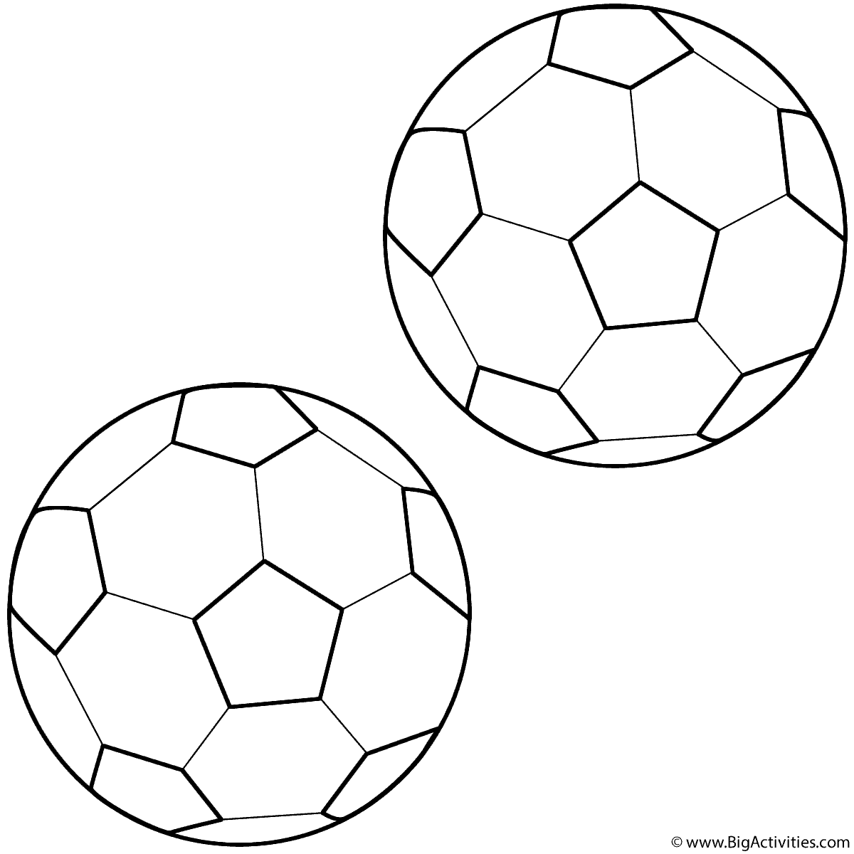 Soccer Balls - Coloring Page (World Cup)