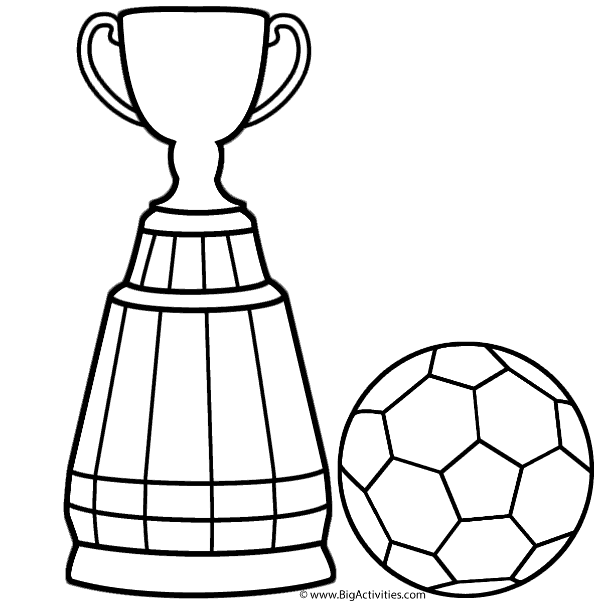Download World Cup Trophy with Soccer Ball - Coloring Page (World Cup)