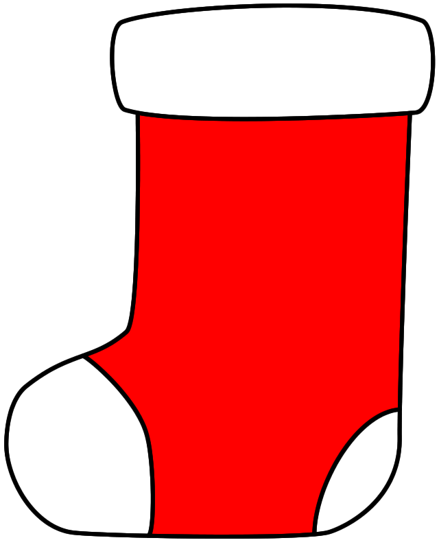 Christmas Stocking Paper craft (Color Template)