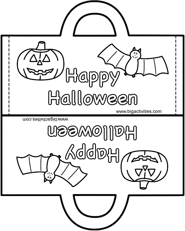 Halloween Bag Paper craft (Black and White Template)