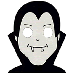 Halloween Vampire Mask - Paper craft (Color Template)