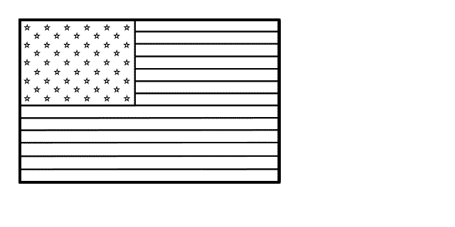 Memorial Day Flag - Craft (Black and White Template)