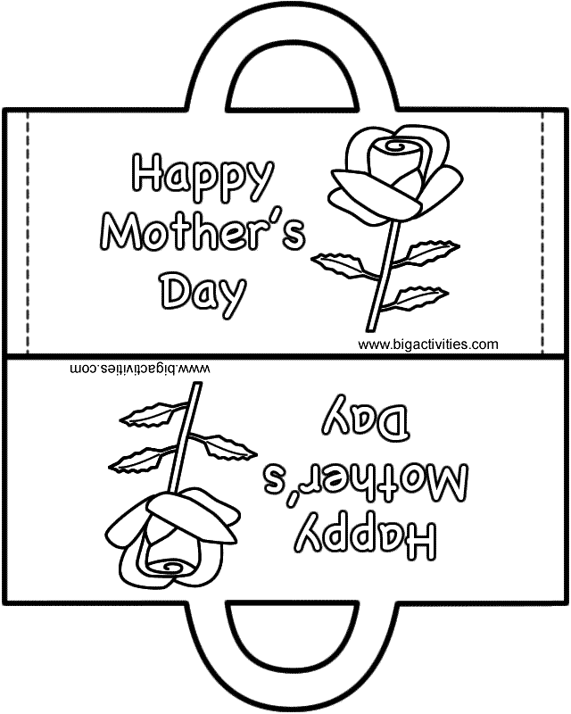 Mother s Day Bag Paper Craft Black And White Template 