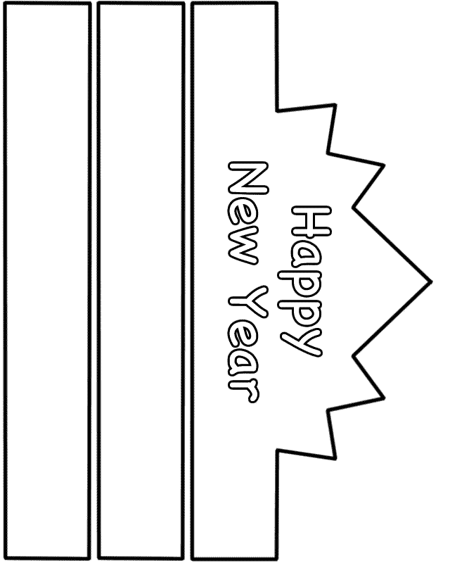 New Years Hat Paper craft (Black and White Template)