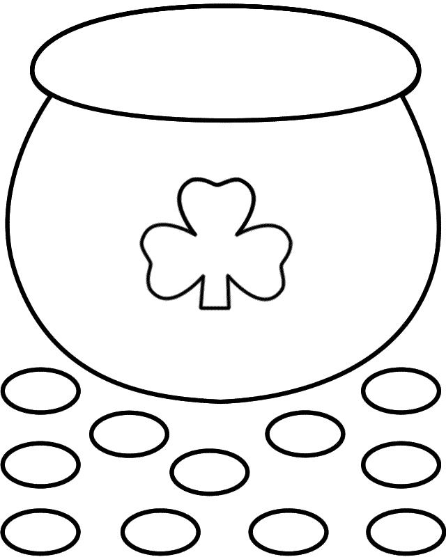 Pot of Gold Paper craft (Black and White Template)