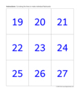 numbers 19 to 27 (blue)