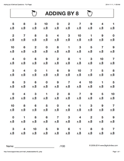 Grade 2 - Math Worksheets (Vertical Addition)