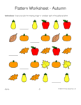autumn/fall shapes 1-2 pattern